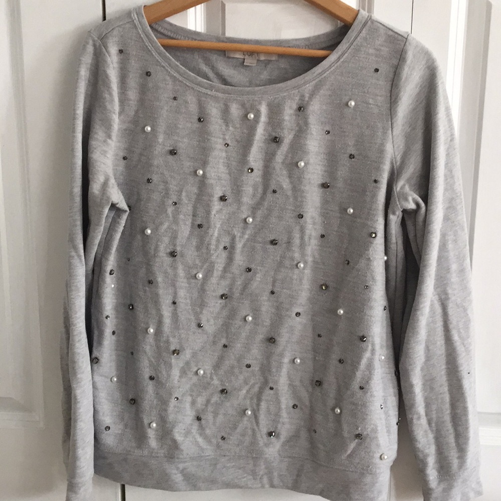 Loft grey detailed sweater